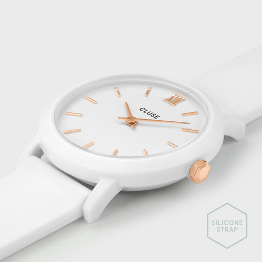 CLUSE Minuit Nylon White, Rose Gold Colour CW11603 - Watch case detail