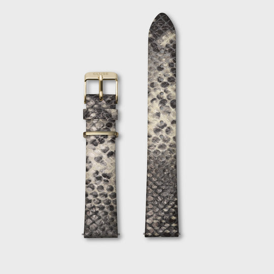 CLUSE Strap 16 mm Leather, Python Soft Almond/Gold CS1408101089 - watch strap