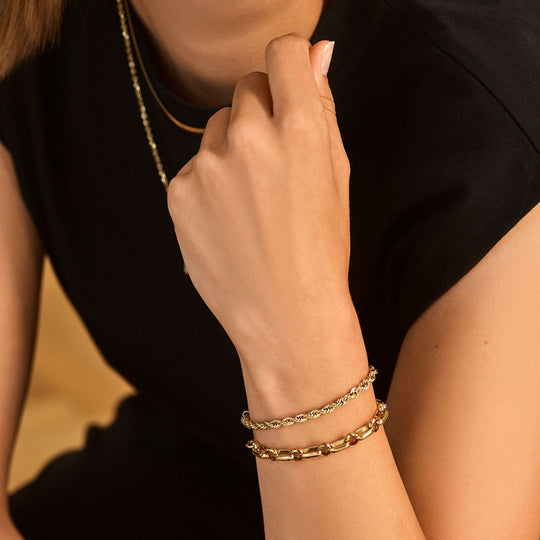 CLUSE Essentielle Rope Bracelet CB13315 Gold Colour - bracelet on wrist