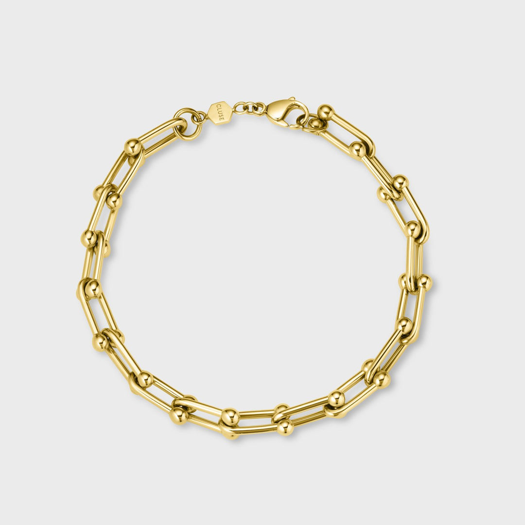 CLUSE Essentielle Chunky Pin Chain Bracelet, Gold Colour CB13342 - Bracelet