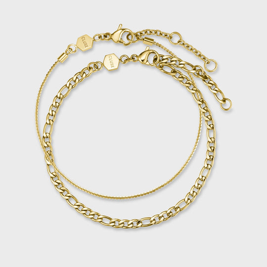 CLUSE Essentielle Figaro Chain Bracelet Set, Gold Colour CB13343 - Bracelet set