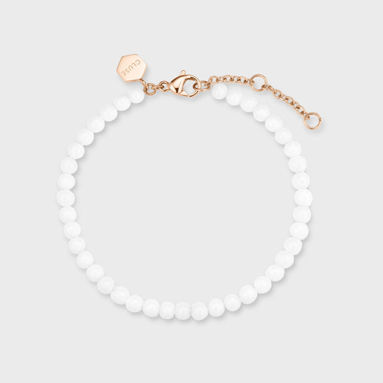 Essentielle White Beads Bracelet, Rose Gold Colour CB13357 - Bracelet