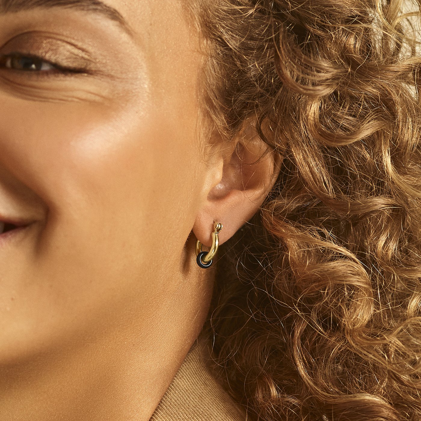 Gold plated multicoloured stone sleeper earrings  TigerLily Jewellery