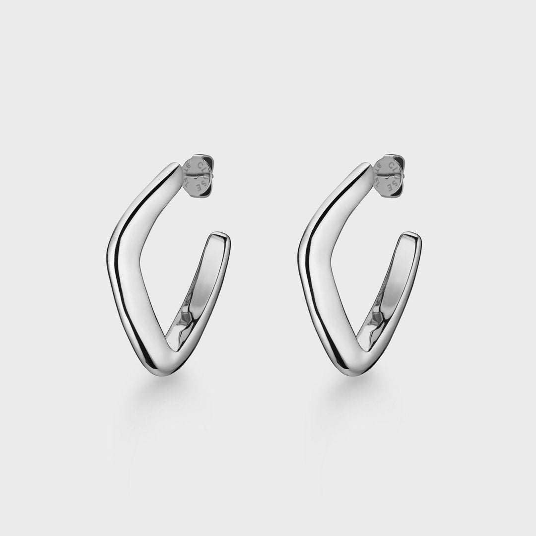 CLUSE Essentielle Big Twisted Hoops Earrings Silver Colour CE13315  - Earrings