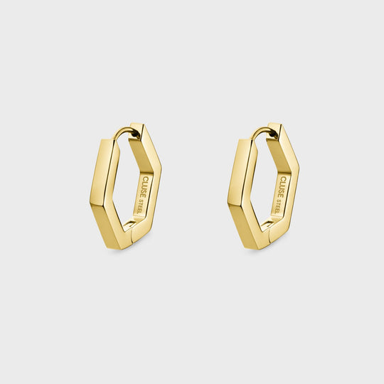 CLUSE Essentielle Hexagon Medium Hoop Earrings, Gold Colour CE13323 - Earrings