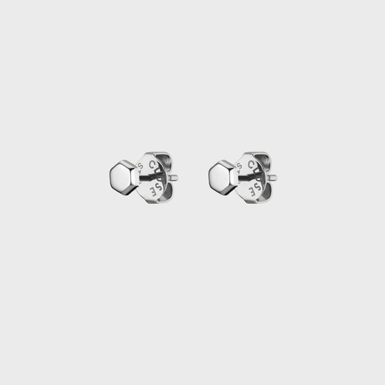 CLUSE Essentielle Hexagon Stud Earring, Silver Colour CE13325 - Earrings