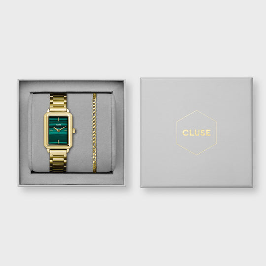 Gift Box Fluette Watch and Bracelet, Gold Colour CG10117 - Gift box