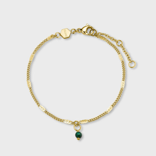 CLUSE Giftbox La Tétragone Mesh Gold Colour & Malachite Bracelet CG10317 - Bracelet