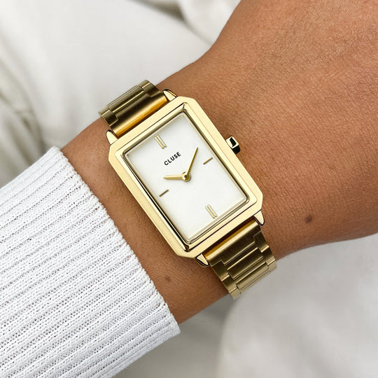 CLUSE Gift Box Fluette Gold/Black CG11501 - watch on wrist
