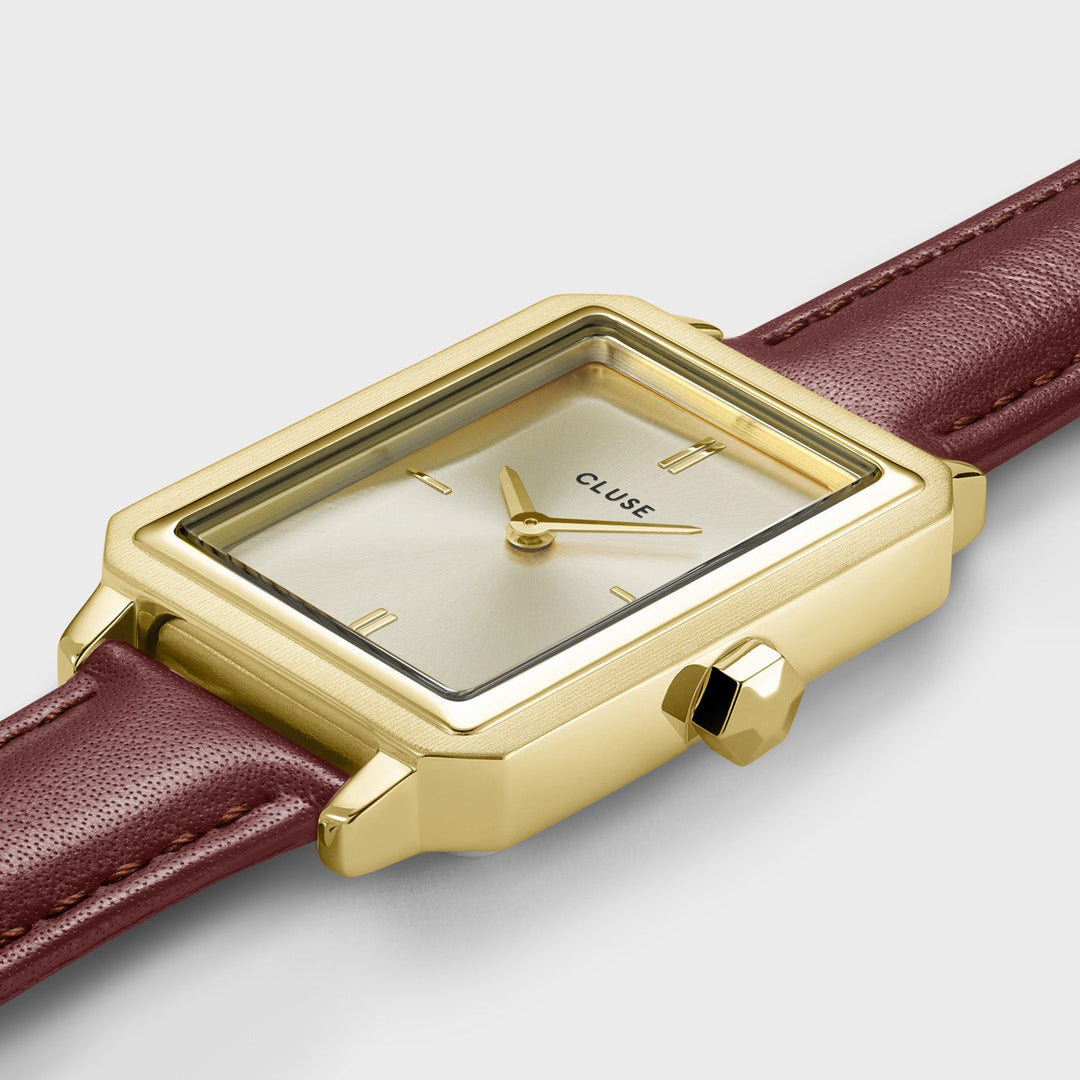 CLUSE Gift Box Fluette Gold/Dark Red CG11502 - Watch case detail