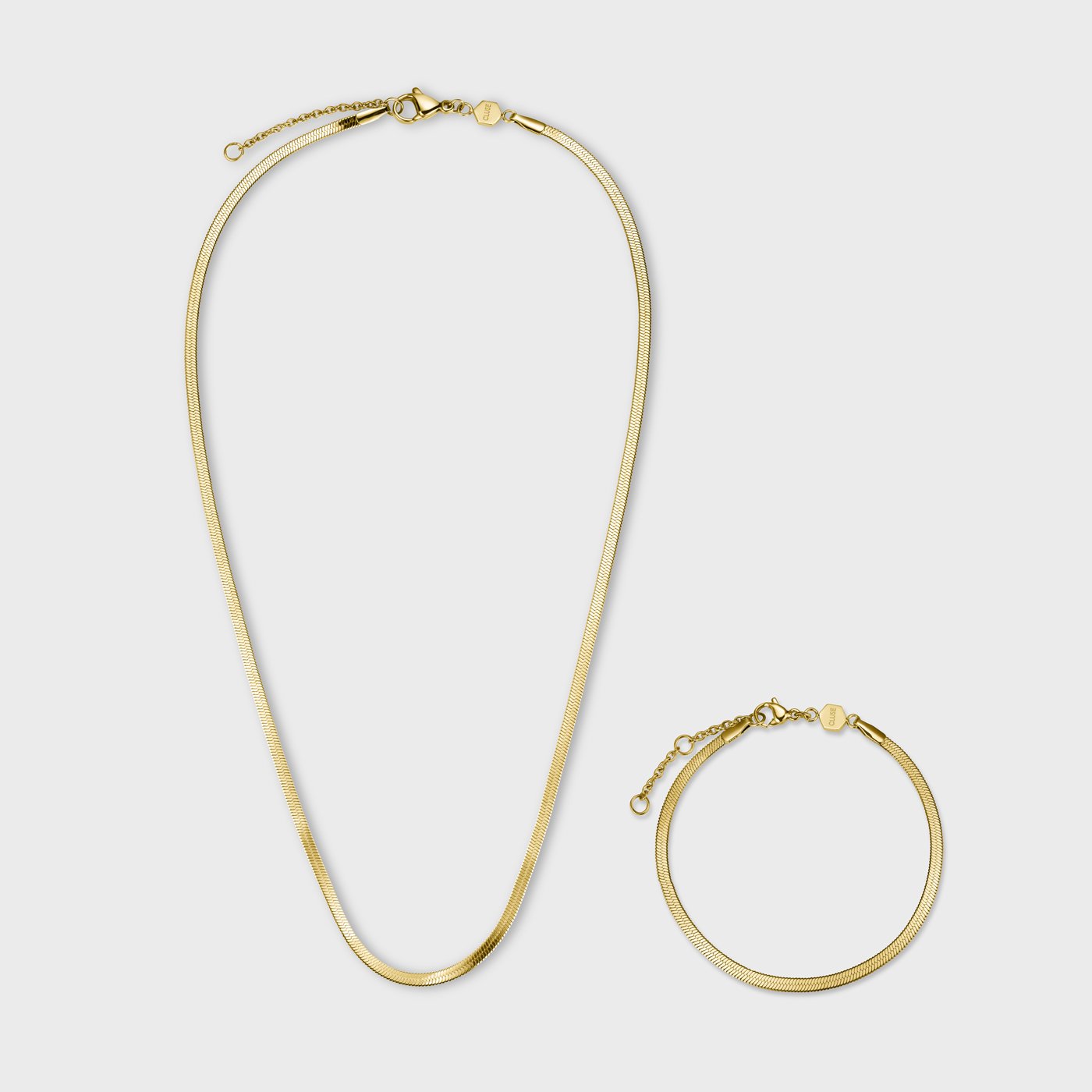 Gift Box Essentielle Snake Bracelet & Necklace Gold Colour