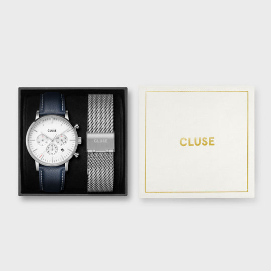 CLUSE Gift Box Aravis Chrono Blue/Silver CG21004 - Gift box