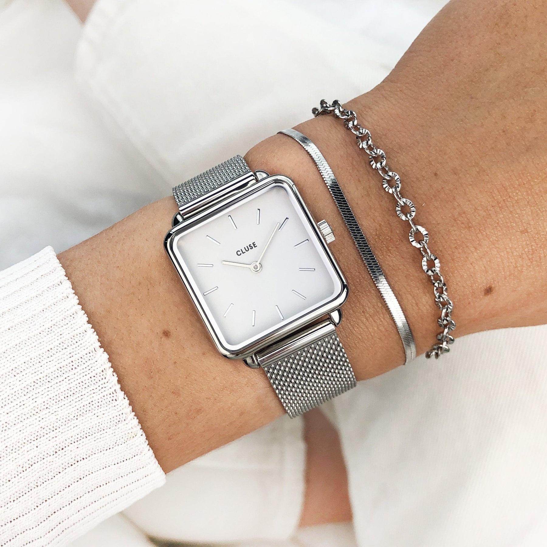 Cluse Minuit Mesh Silver Cluse Femme Argent Mesh Silver Cluse