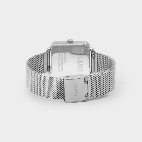 CLUSE La Tétragone Mesh Full Silver CW0101207007 - watch clasp and back
