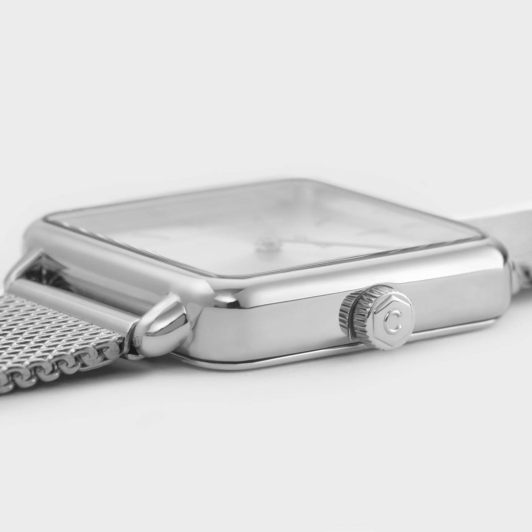 CLUSE La Tétragone Mesh Full Silver CW0101207007 - watch case detail