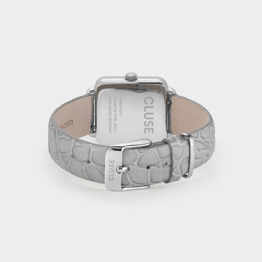 CLUSE La Tétragone Silver/Soft Grey Alligator CW0101207018 - Watch clasp and back