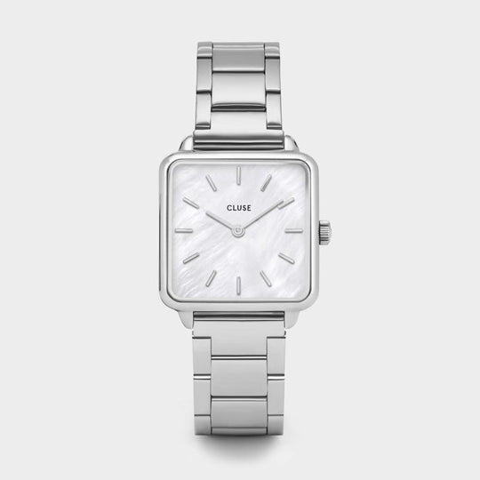 CLUSE La Tétragone Three Link Silver/White Pearl CL60025S - Watch