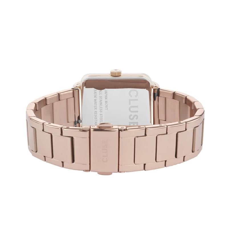 CLUSE Gift box La Tétragone Watch and Bracelet Rose Gold Colour CG10316 - watch clasp and back