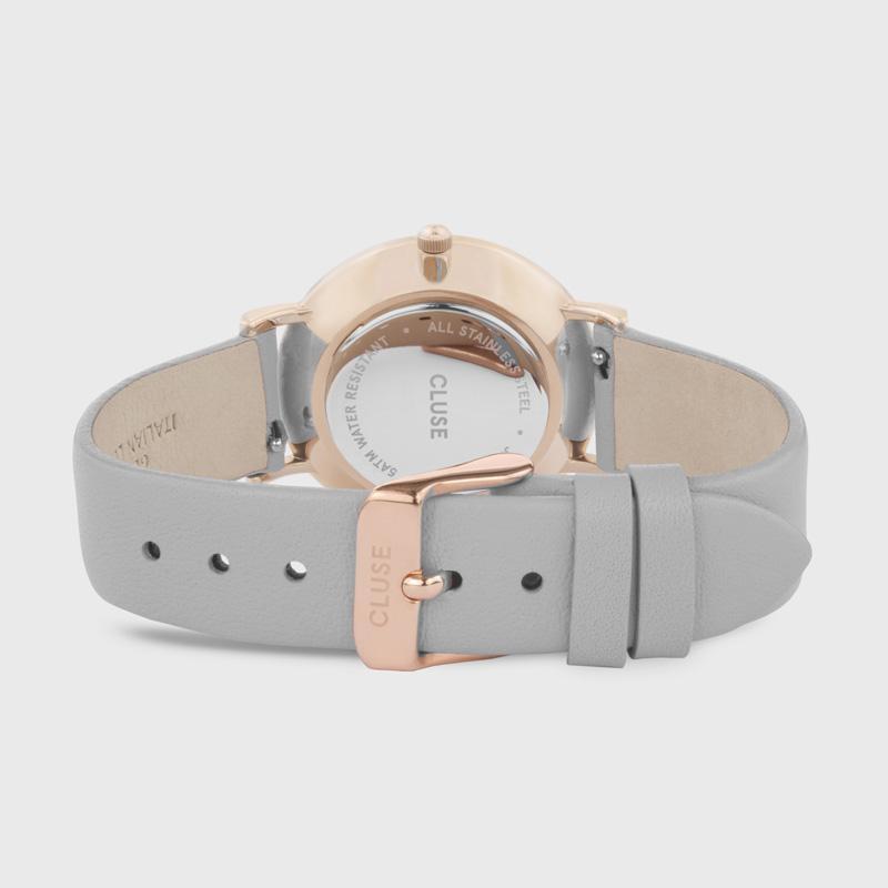 CLUSE Le Couronnement Rose Gold White/Soft Grey CL63001 - Watch back and clasp