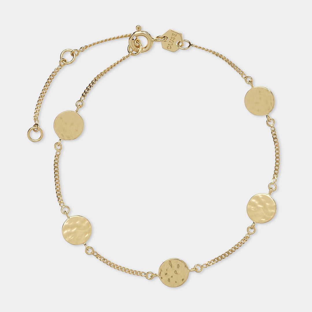 CLUSE Éclipse Gold Hammered Discs Chain Bracelet CLJ11016 - Bracelet