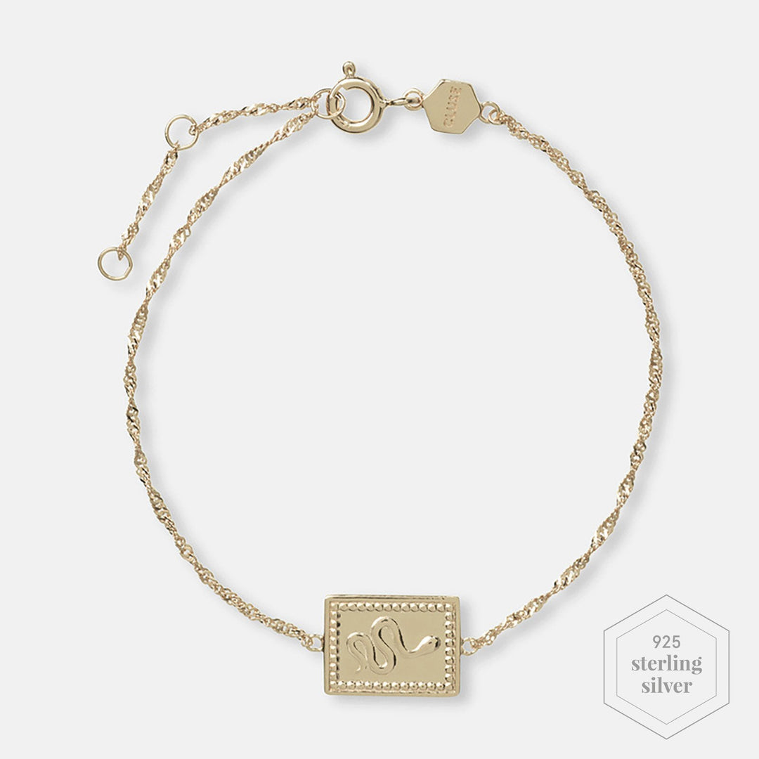 CLUSE Force Tropicale Gold Twisted Chain Tag Bracelet CLJ11022 - Chain bracelet
