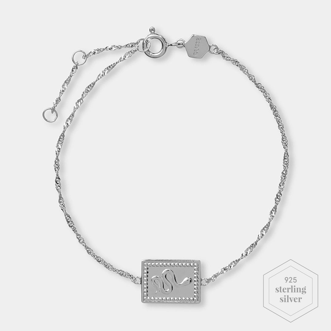 CLUSE Force Tropicale Silver Twisted Chain Tag Bracelet CLJ12022 - Chain bracelet