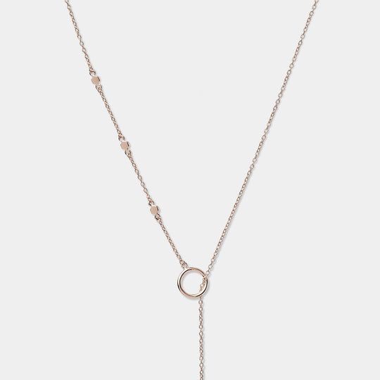 CLUSE Essentielle Rose Gold Hexagon Charm Lariat Necklace CLJ20013 - Necklace detail