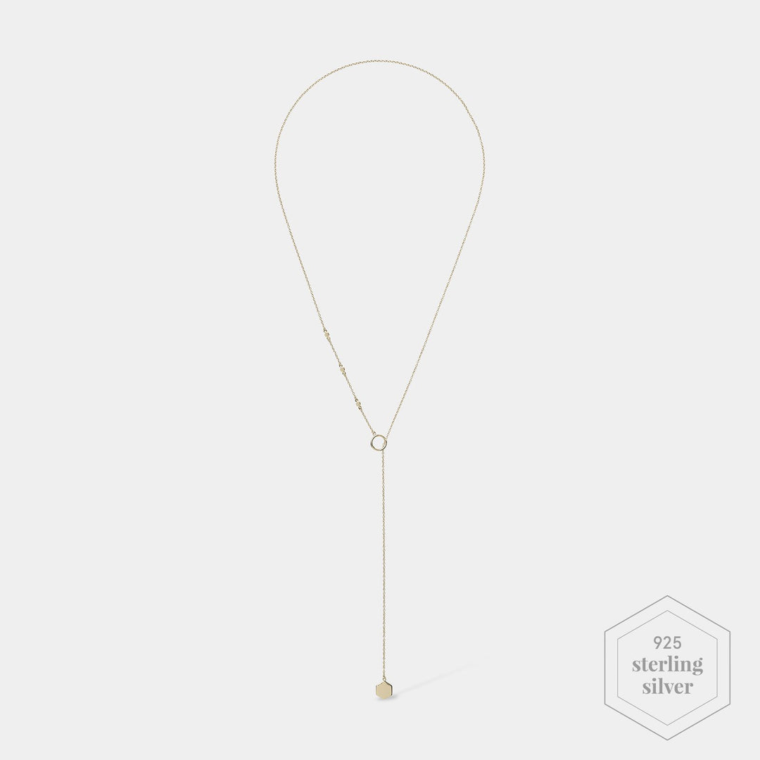 CLUSE Essentielle Gold Hexagon Charm Lariat Necklace CLJ21013 - Necklace