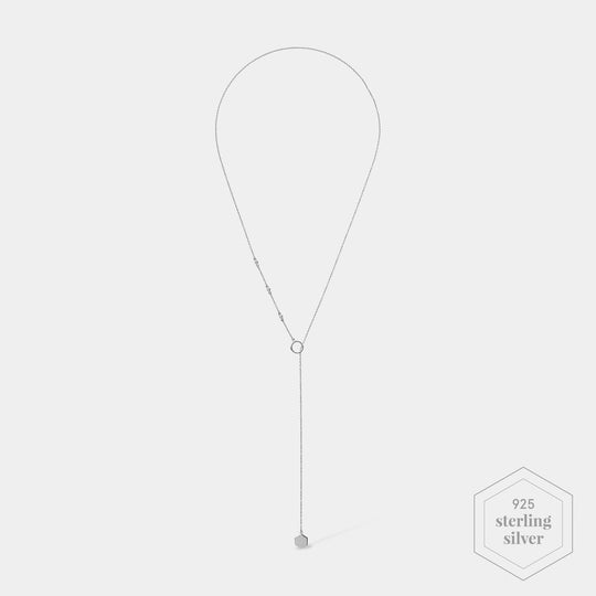 CLUSE Essentielle Silver Hexagon Charm Lariat Necklace CLJ22013 - Necklace