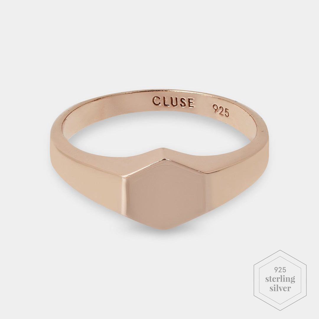 CLUSE Essentielle Rose Gold Hexagon Ring 54 CLJ40011-54 - Ring size 54
