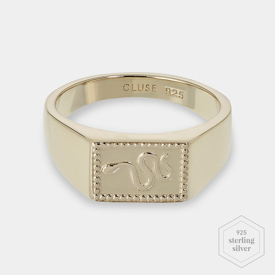 CLUSE Force Tropicale Gold Signet Rectangular Ring 54 CLJ41012-54 - Ring 54