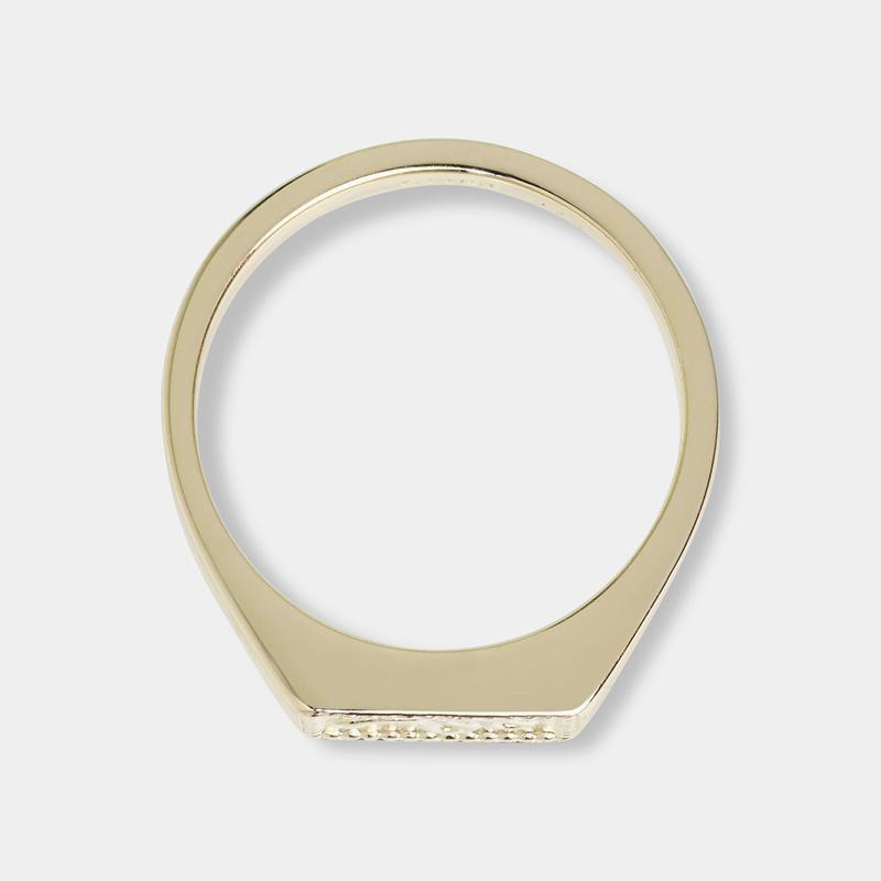 CLUSE Force Tropicale Gold Signet Rectangular Ring 52 CLJ41012-52 - Ring 52 top detail
