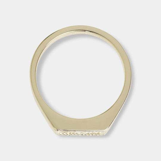 CLUSE Force Tropicale Gold Signet Rectangular Ring 54 CLJ41012-54 - Ring 54 top detail
