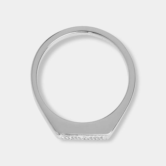 CLUSE Force Tropicale Silver Signet Rectangular Ring 52 CLJ42012-52 - Ring 52 top detail