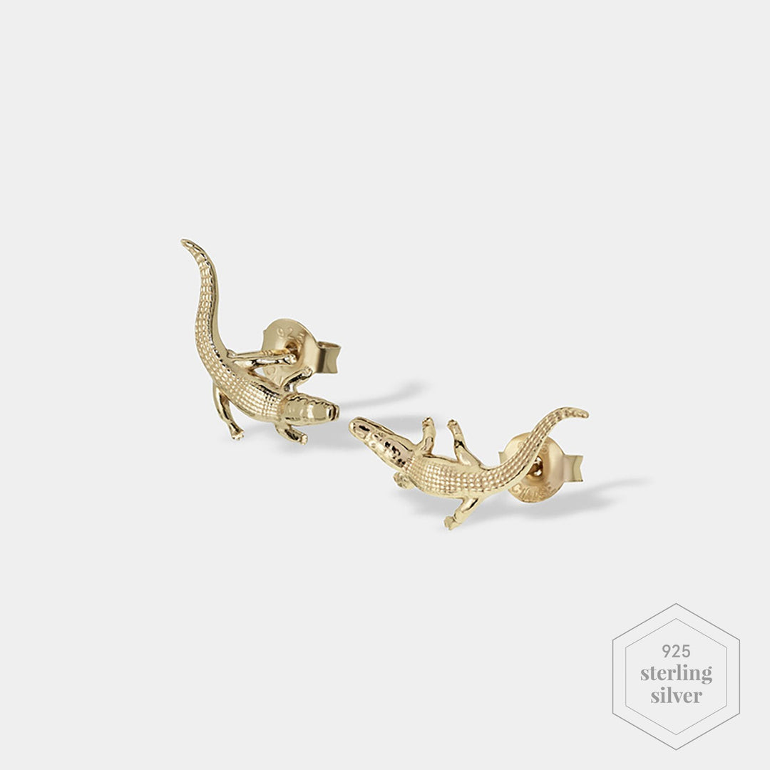 CLUSE Force Tropicale Gold Alligator Stud Earrings CLJ51018 - Earrings