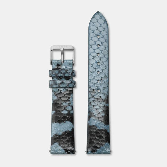 CLUSE Strap 18 mm Leather Blue Python/Silver CS1408101020 - Strap