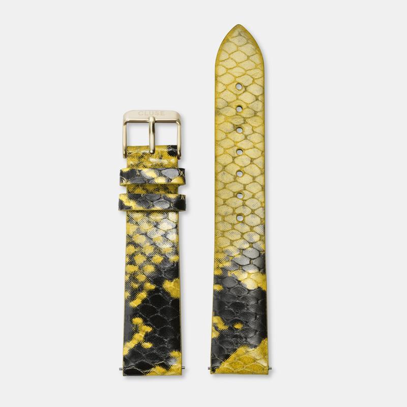 CLUSE 18 mm Strap Yellow Python/Gold CLS085 - Strap