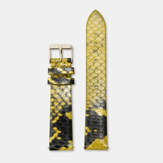 CLUSE Strap 18 mm Leather Yellow Python/Gold CS1408101021 - Strap