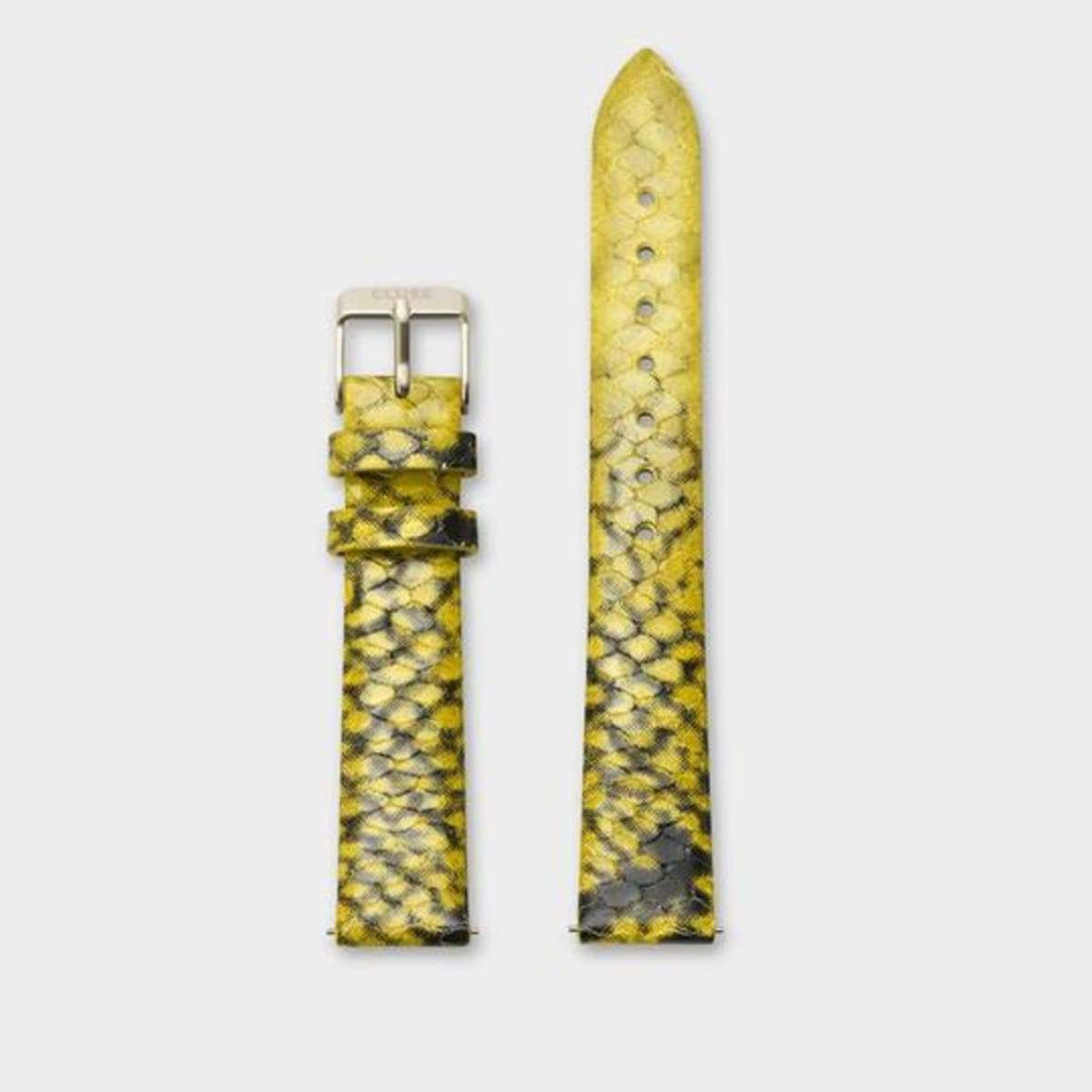 CLUSE Strap 16 mm Leather, Yellow Python/Gold CS1408101040 - Strap
