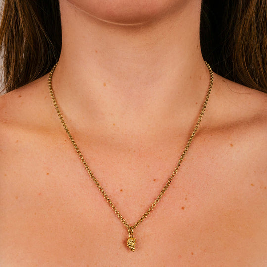 Essentielle Grape Charm Necklace, Gold Colour CN13317 - Necklace on model