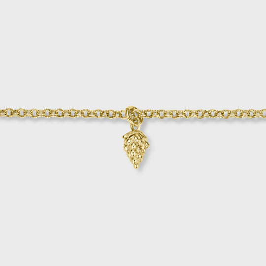 Essentielle Grape Charm Necklace, Gold Colour CN13317 - Necklace charm detail
