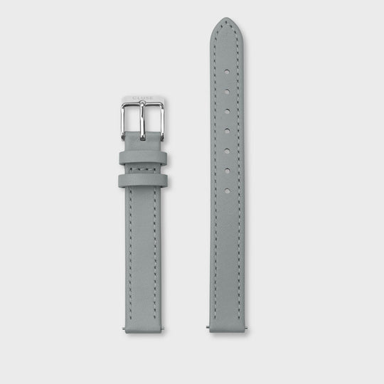CLUSE Strap 12 mm Leather Grey, Silver Colour CS12008 - Watch strap