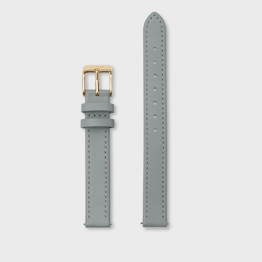 CLUSE Strap 12 mm Leather Grey, Gold Colour CS12009 - Watch strap