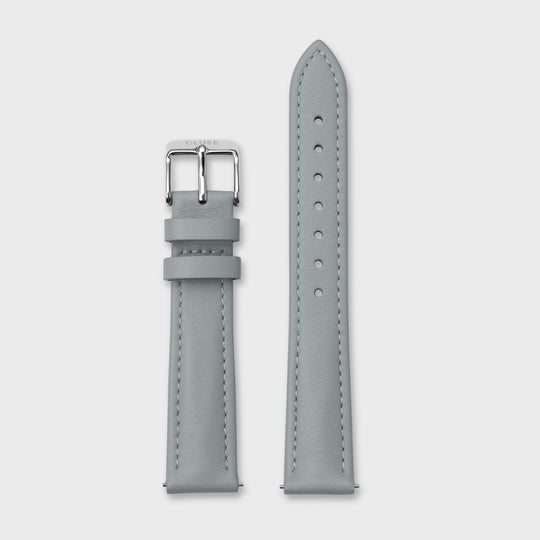 CLUSE Strap 16 mm Leather Grey, Silver Colour CS12234 - Watch strap