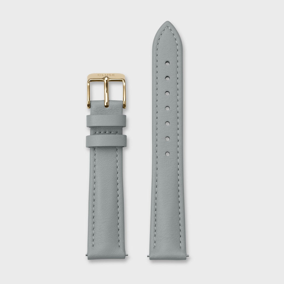 CLUSE Strap 16 mm Leather Grey, Gold Colour CS12235 - Watch strap