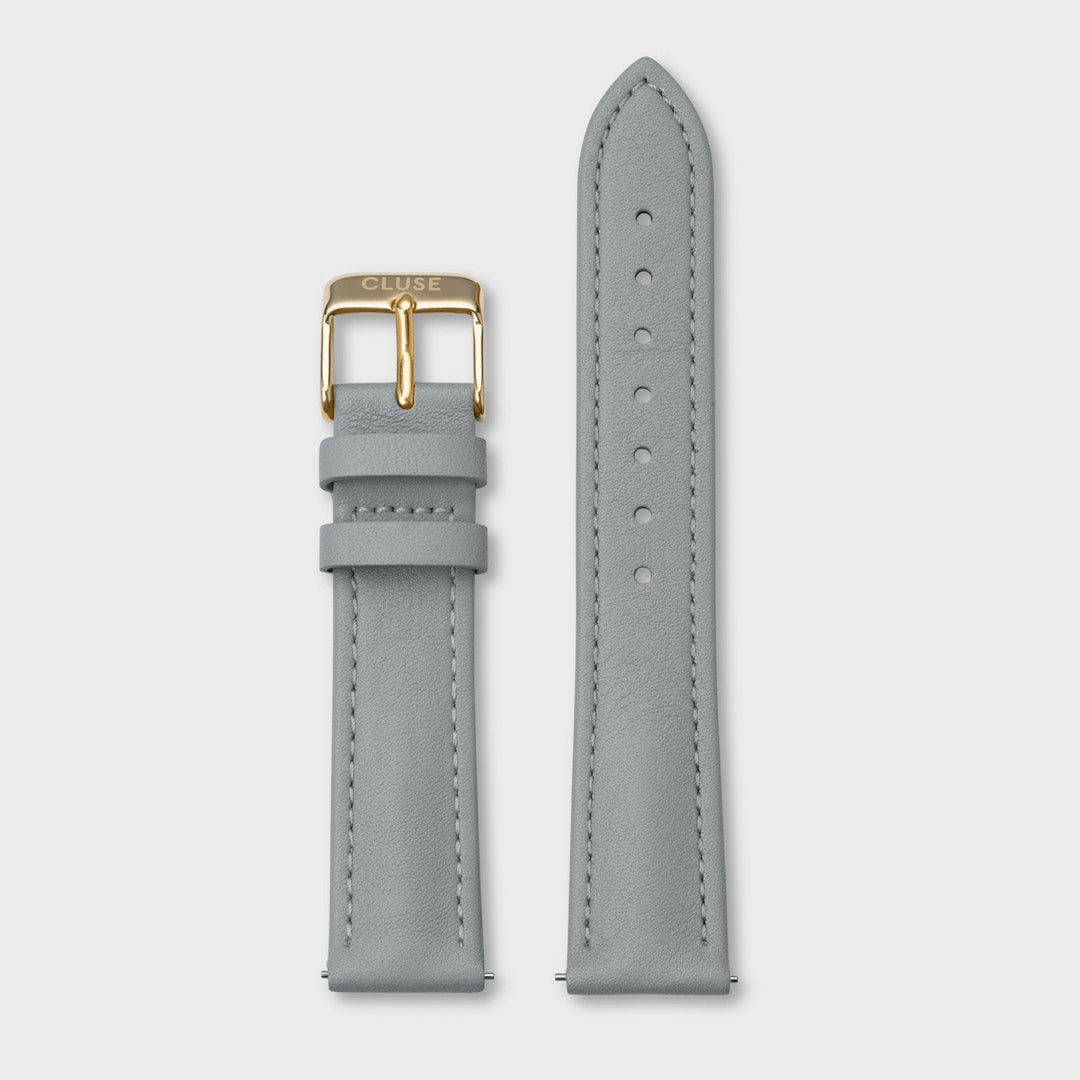 CLUSE Strap 18 mm Leather Grey, Gold Colour CS12314 - Watch strap