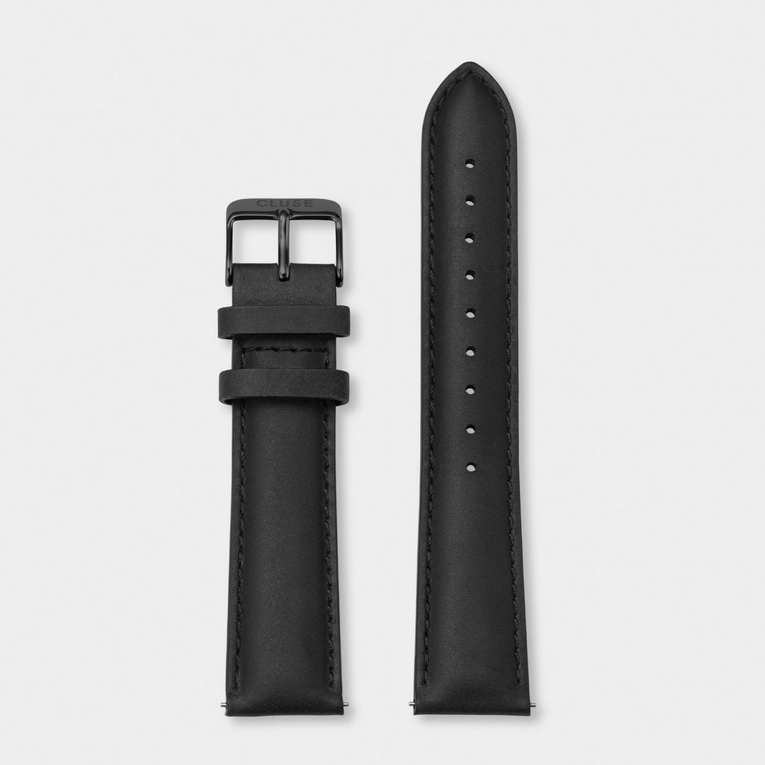CLUSE Strap 20 mm Leather, Black/ Black CS1408101068 - strap