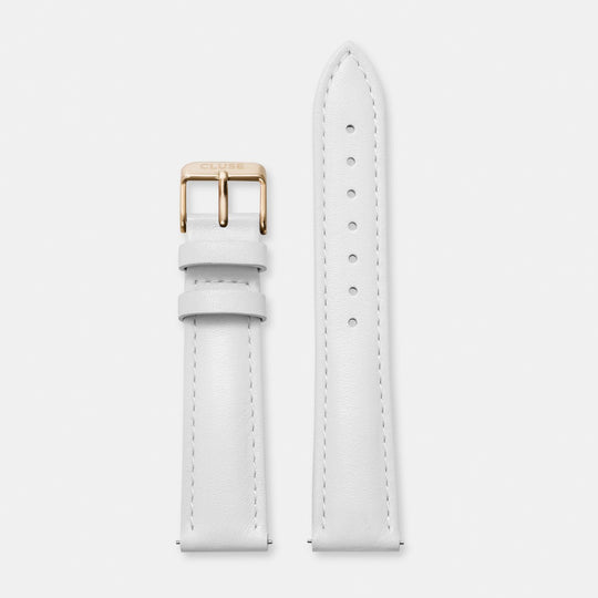CLUSE 18 mm Strap Leather White, Gold CS1408101092 – Strap