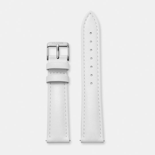 CLUSE 18 mm Strap Leather White, Silver CS1408101093 - Strap