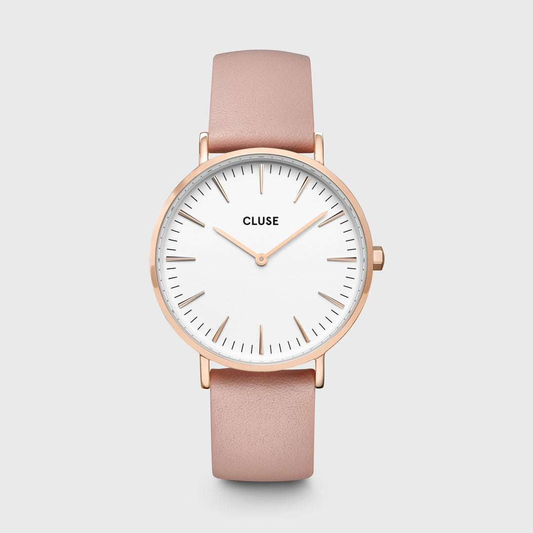CLUSE Boho Chic Leather Rose Gold White/Pink CW0101201012 - Watch